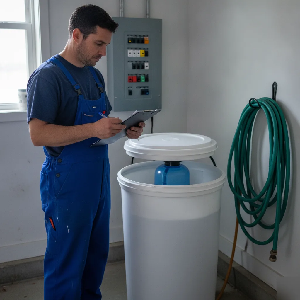 Repaired brine tank system standing clean after Palm Coast service completion
