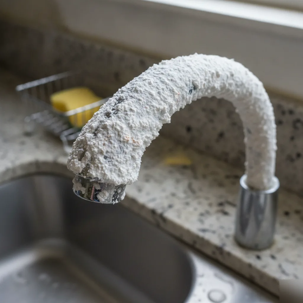 Mineral scale buildup on faucet signals need for water conditioner Palm Coast