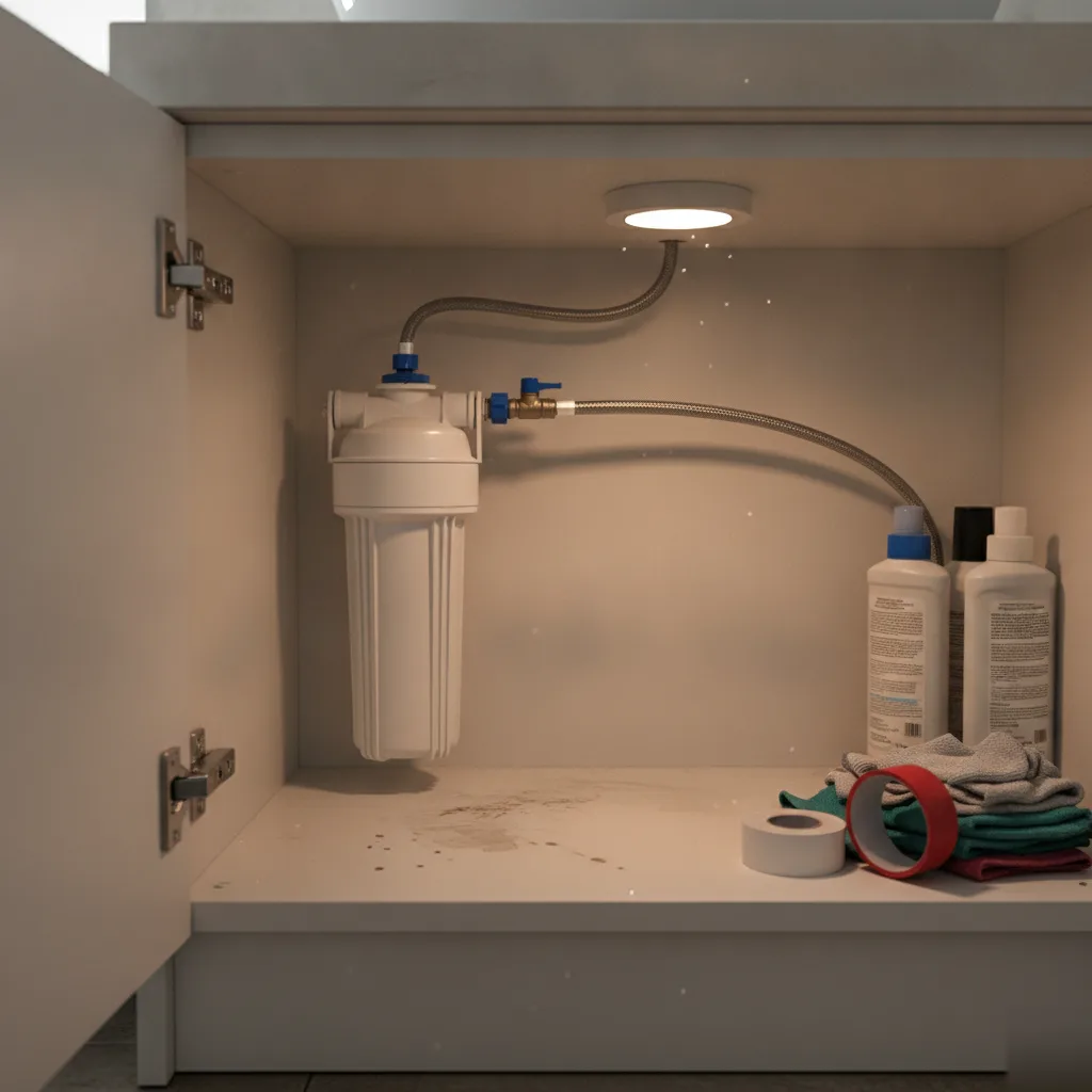 Compact under-sink filter shows alternative to full conditioner Palm Coast