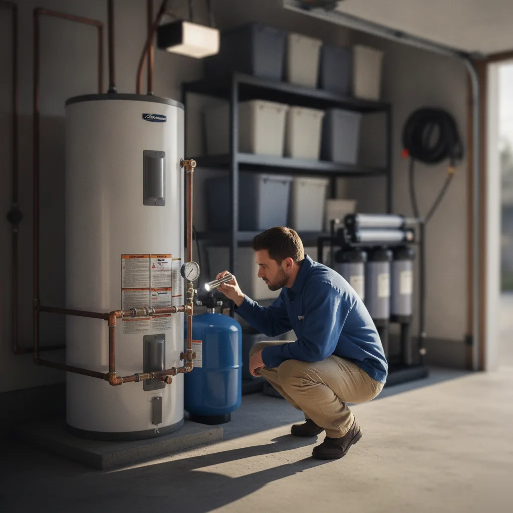 Technician checking home water pressure before reverse osmosis repair in Palm Coast